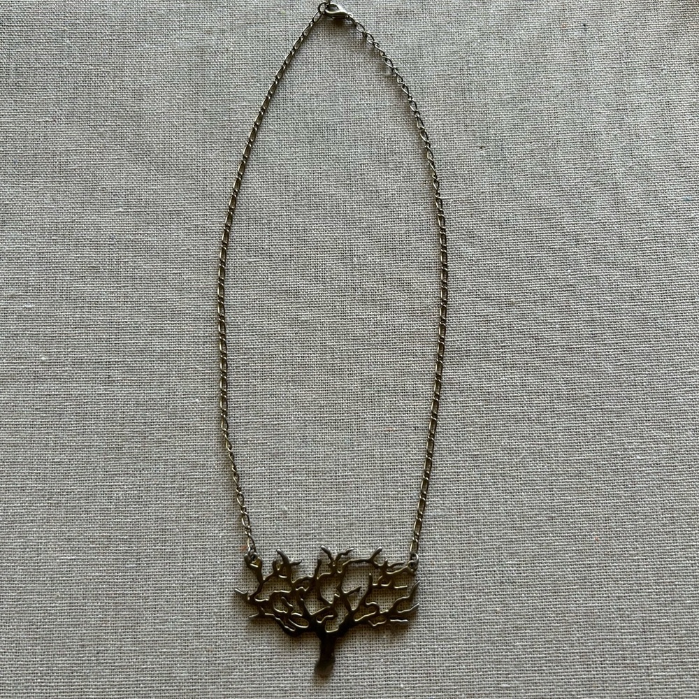 Gold-Tone Barren Tree Necklace